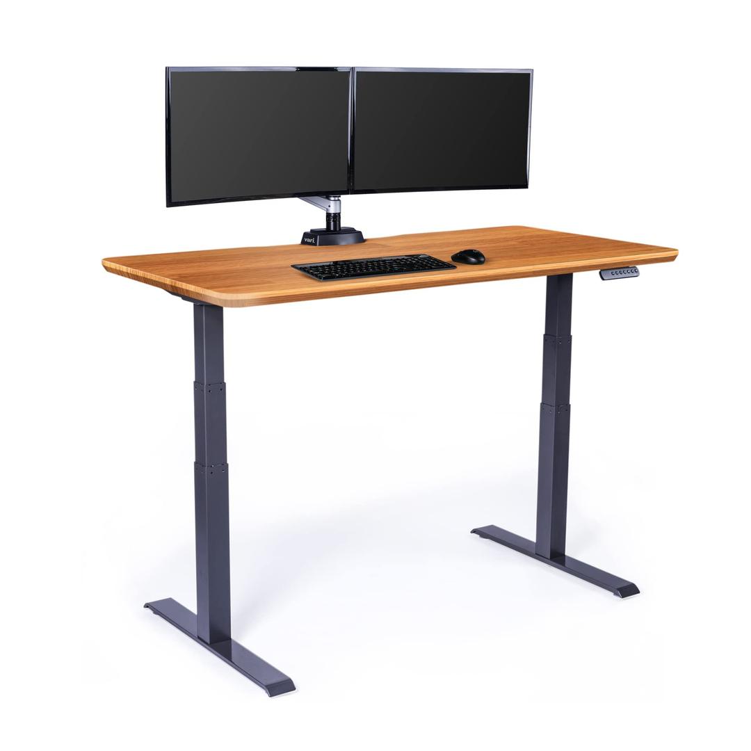 VariElectric Standing Desk - 60x30 Varidesk, Adjustable Height Stand Up Desk - Dual Motor with Memory Presets, Stable T-Style Legs- Home Office Essentials Computer Desk - Butcher Block