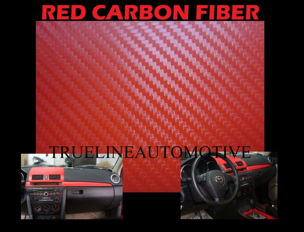 2006-2012 LEXUS IS250 IS 250 RED Carbon Fiber Hood Dash Mirror Roof Wrap Sheet Vinyl Decal 24'' x 60'' 2007 2008 2009 2010 2011 06 07 08 09 10 11 12