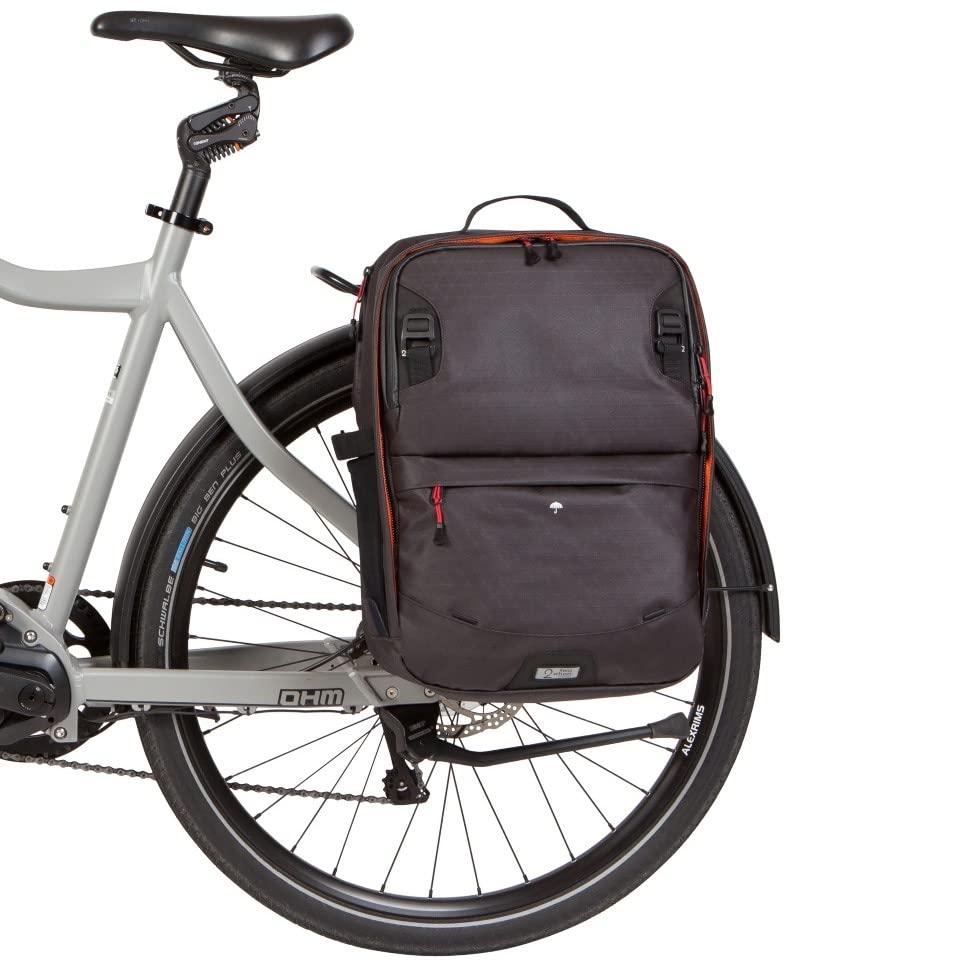 Two Wheel Gear - Alpha Pannier Backpack (25 Litre) – Integrates with Joey T3 Smartbag Console (Sold Separately) - 2-in-1 Bike Laptop Bag, Recycled Materials, Black