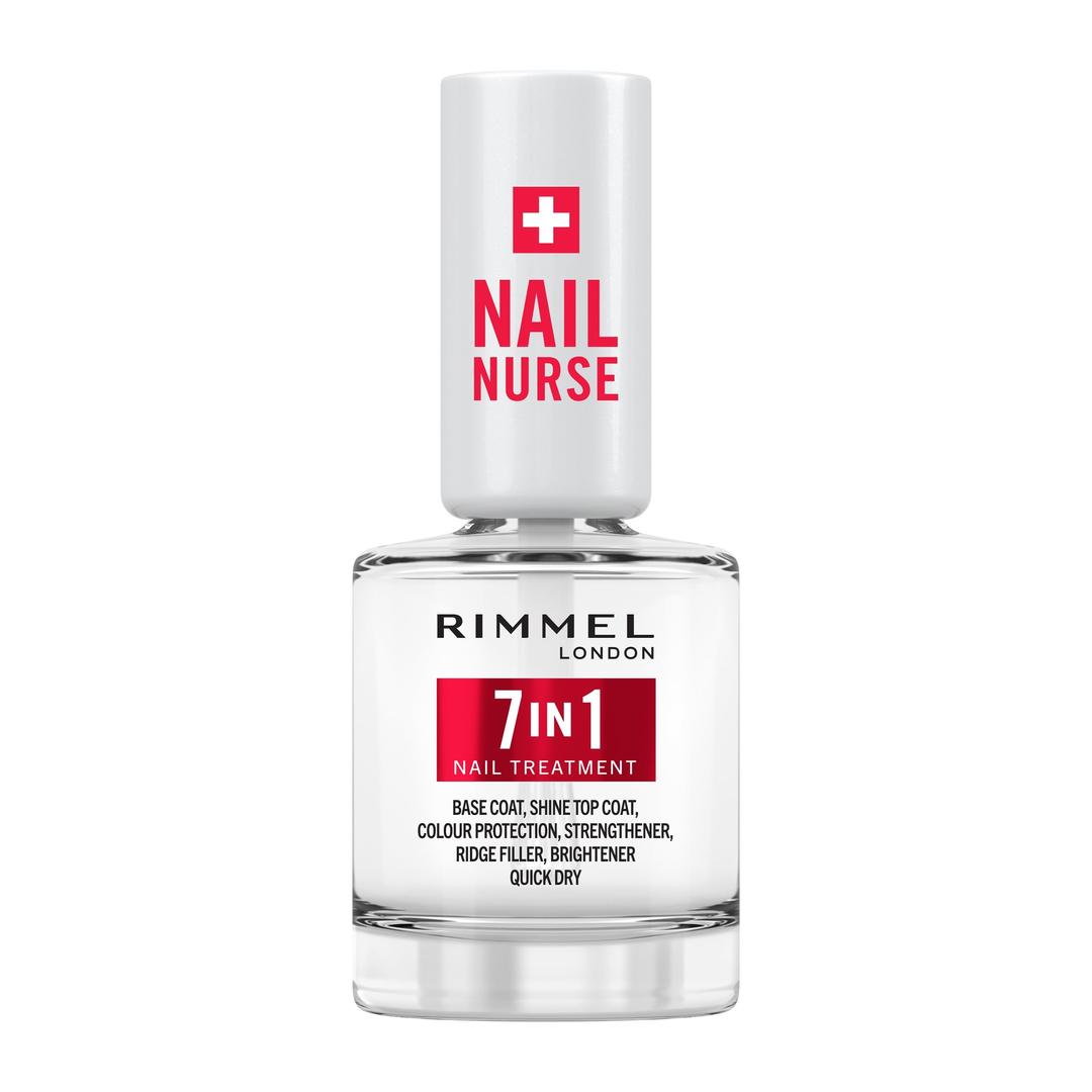 Rimmel London Nail Care 7 in 1 Multi Benefit Base & Top Coat, Dries Quickly, Smooth Finish, Protects Nails, Seals Colour, Vegan Formula, 12ml (0.42oz)