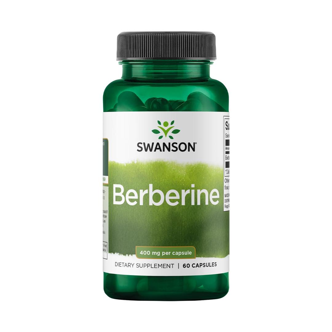 SwansonBerberine Supplement - 400 mg Each, 60 Capsules - Berberine HCl with Overall Wellness Support