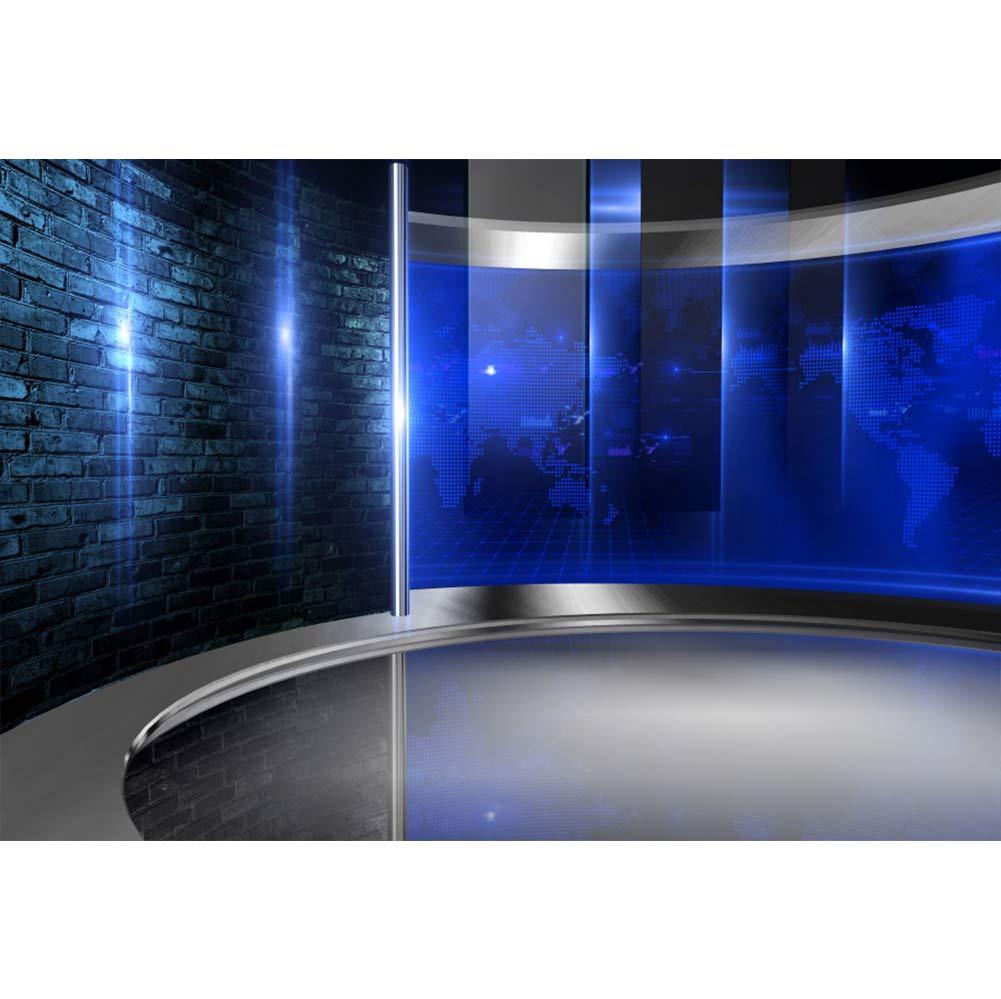 CSFOTO 10x8ft Studio Backdrop News Broadcasting Display Screens Concert Interview Weather Forecast Program Studio Background for Photography Video Conferencing Background Live Video Decor Supplies