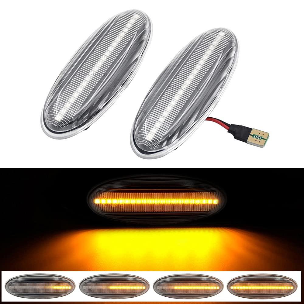 Signal Side Marker Light Dynamic Sequential Lamp B33P-51-120A B01W-51-120 for Mazda Tribute MX-6 Protege 5 2002 2003, White