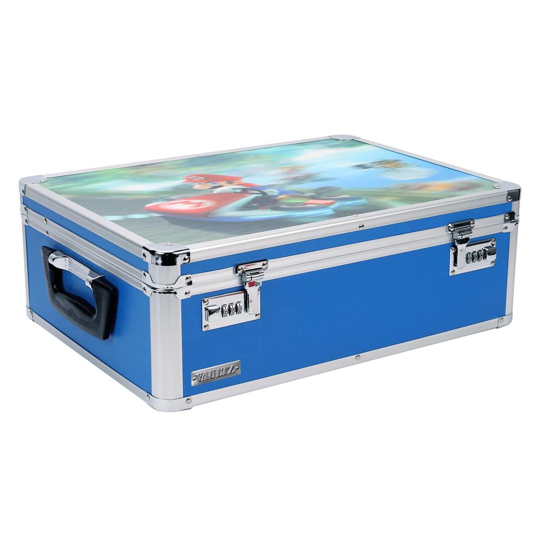 Vaultz Storage Lock Box - 6.5 x 23 x 13.5 Inch Lockable Dorm Storage Trunk with Combination Lock - Briefcase, Medicine Box, Lock Boxes for Personal Items, Cash, Laptop - 3D Mario Kart Design