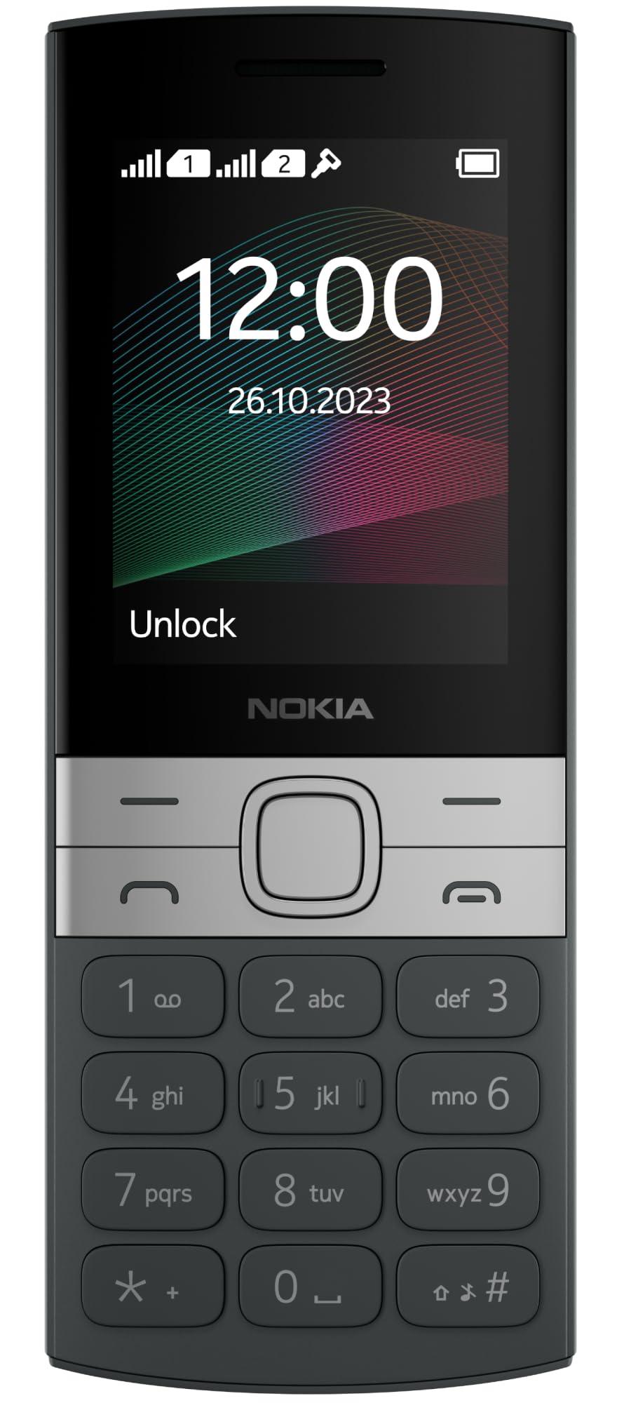 Nokia 150 Dual SIM Premium Keypad Phone | Rear Camera, Long Lasting Battery Life, Wireless FM Radio & MP3 Player and All-New Modern Premium Design | Black