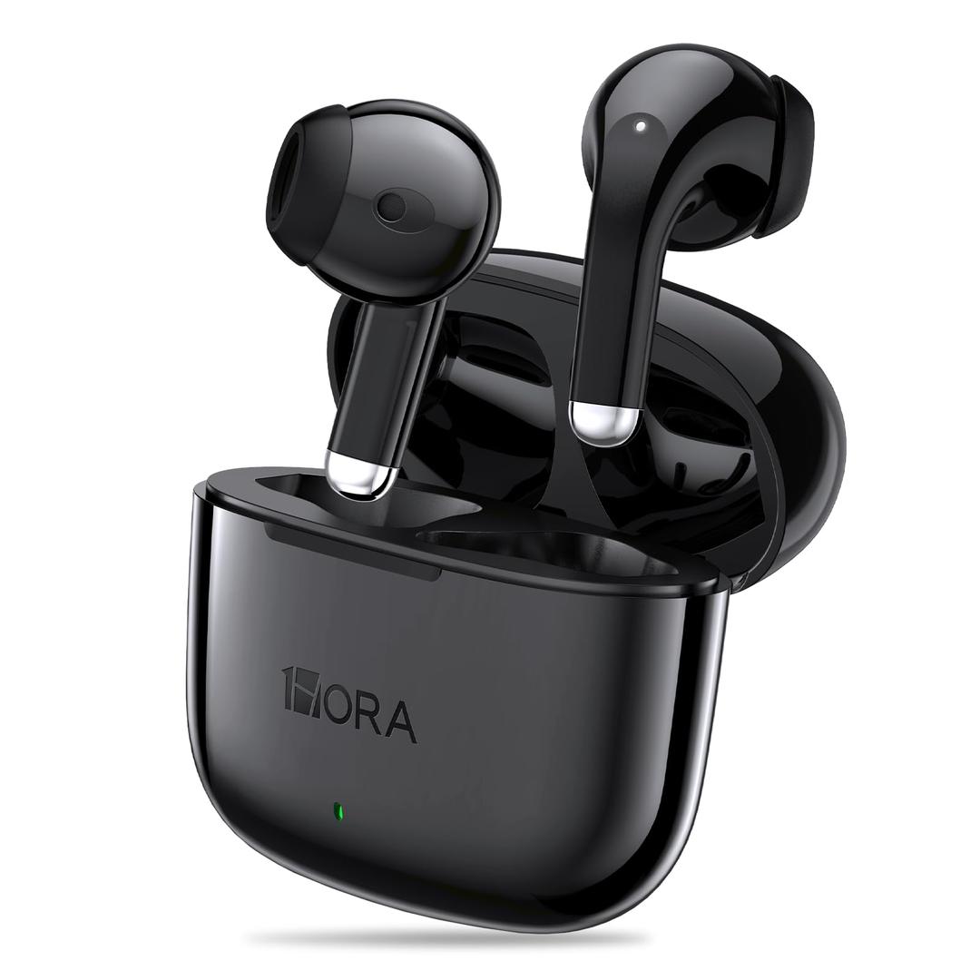 1 Hora Bluetooth 5.1 Wireless Earbuds, In-Ear Wireless Earphones Wireless Sports Deep Bass with Microphone, Compatible with iPhone Xiaomi Samsung Huawei, Black