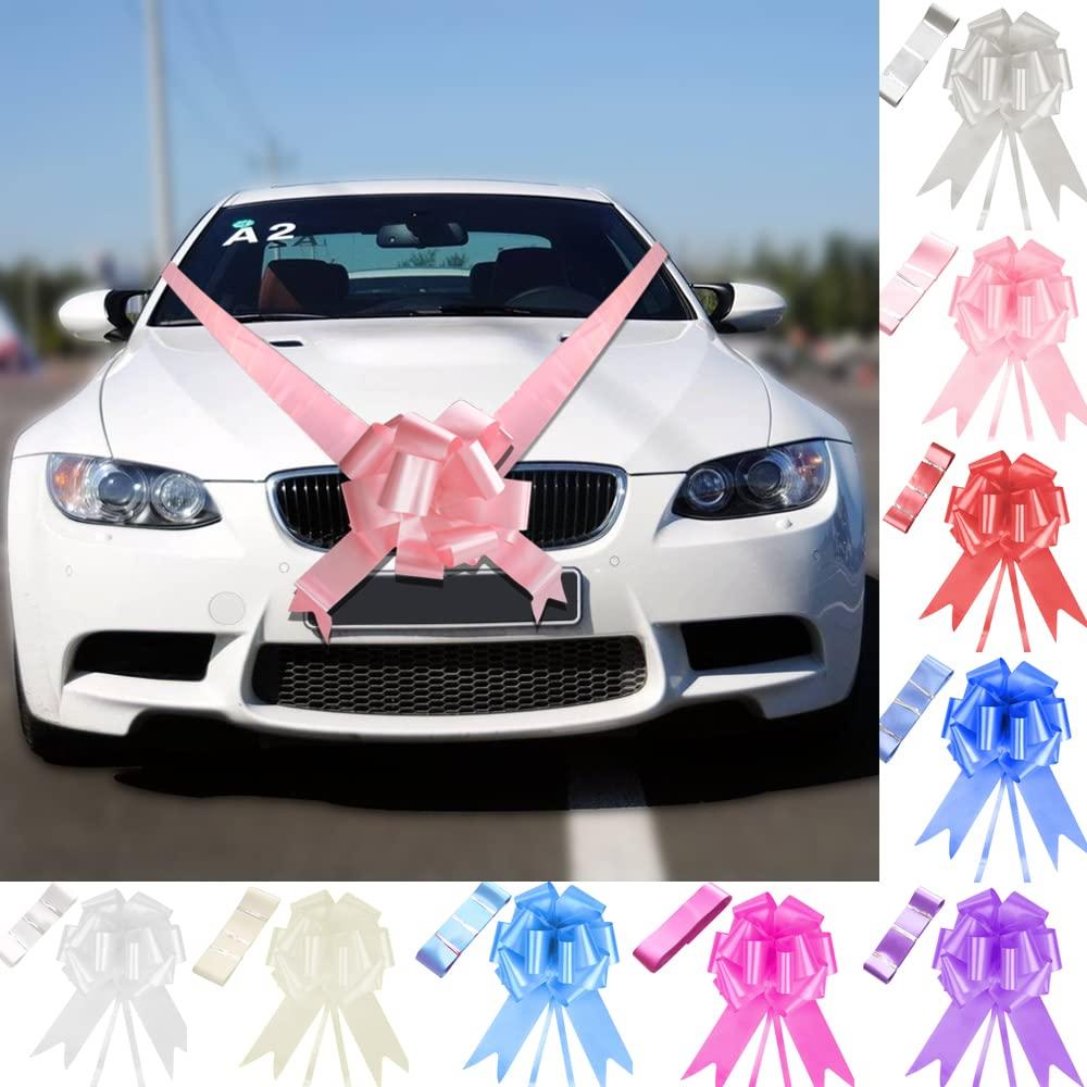 Time to Sparkle 1 Bow + 7M Ribbon Wedding Car Ribbon Decoration Kit Wrapping Large Bow (Baby Pink)