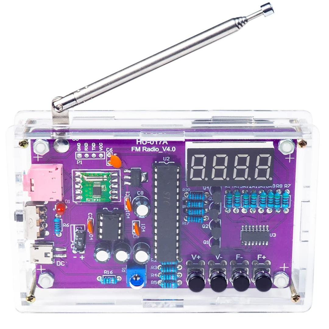 Gikfun FM Radio Kit Soldering Practice Kit DIY School Project FM 87-108MHz with 2 Power Supply Modes EK1989