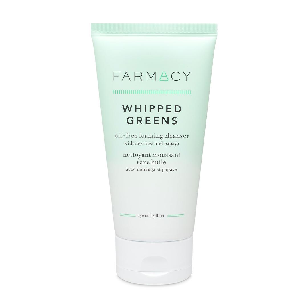 FarmacyFoaming Face Wash for Oily Skin - Whipped Greens Oil-Free Gentle Facial Cleanser + Exfoliator - Infused with Green Clay to Remove Impurities, Control Oil + Maintain Skin Hydration (150ml)