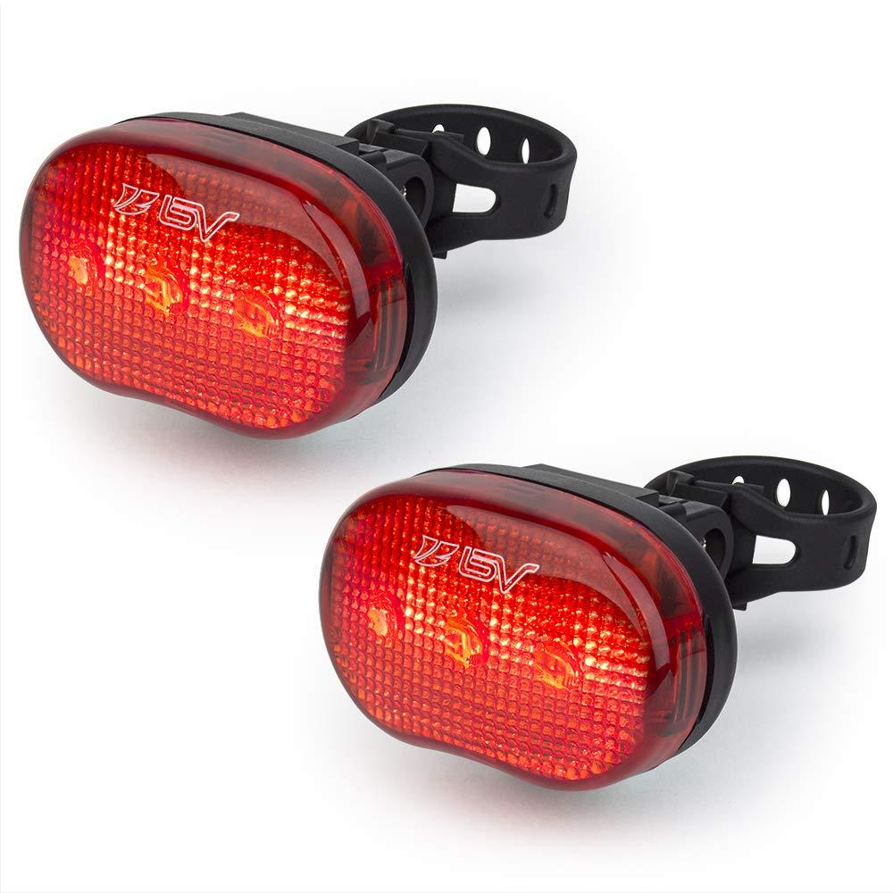 BV Bike Lights for Night Riding LED Bike Tail Light - Bicycle Light Battery-Powered/Rechargeable - Rear Bike Light Weather Resistant - Visible Up to 1500ft Bicycle Tail Light LED Bike Light