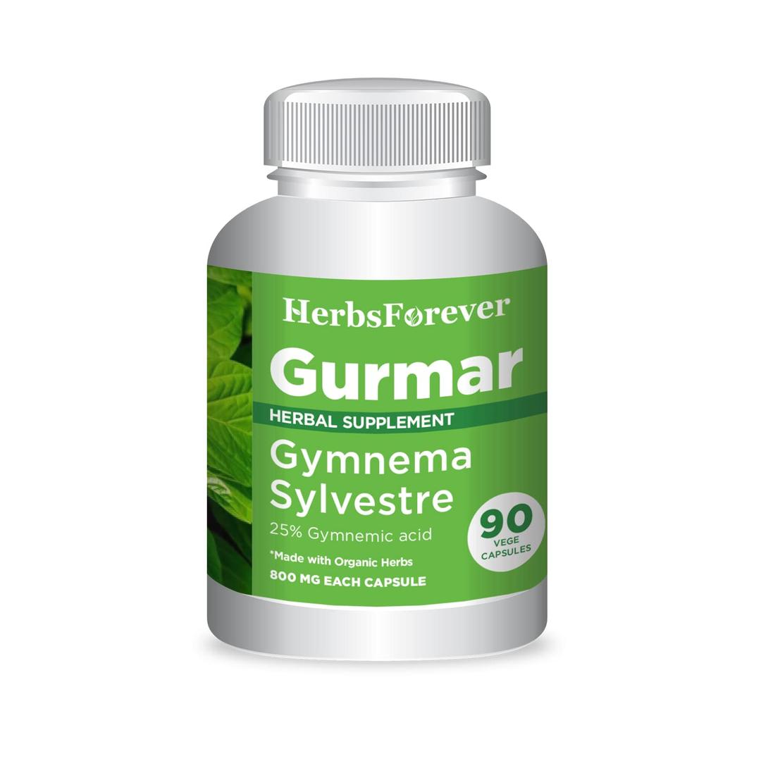 Gurmar Capsules – Gymnema Sylvestre – Concentrated Extract Ratio 7:1 – 90 Vege Capsules