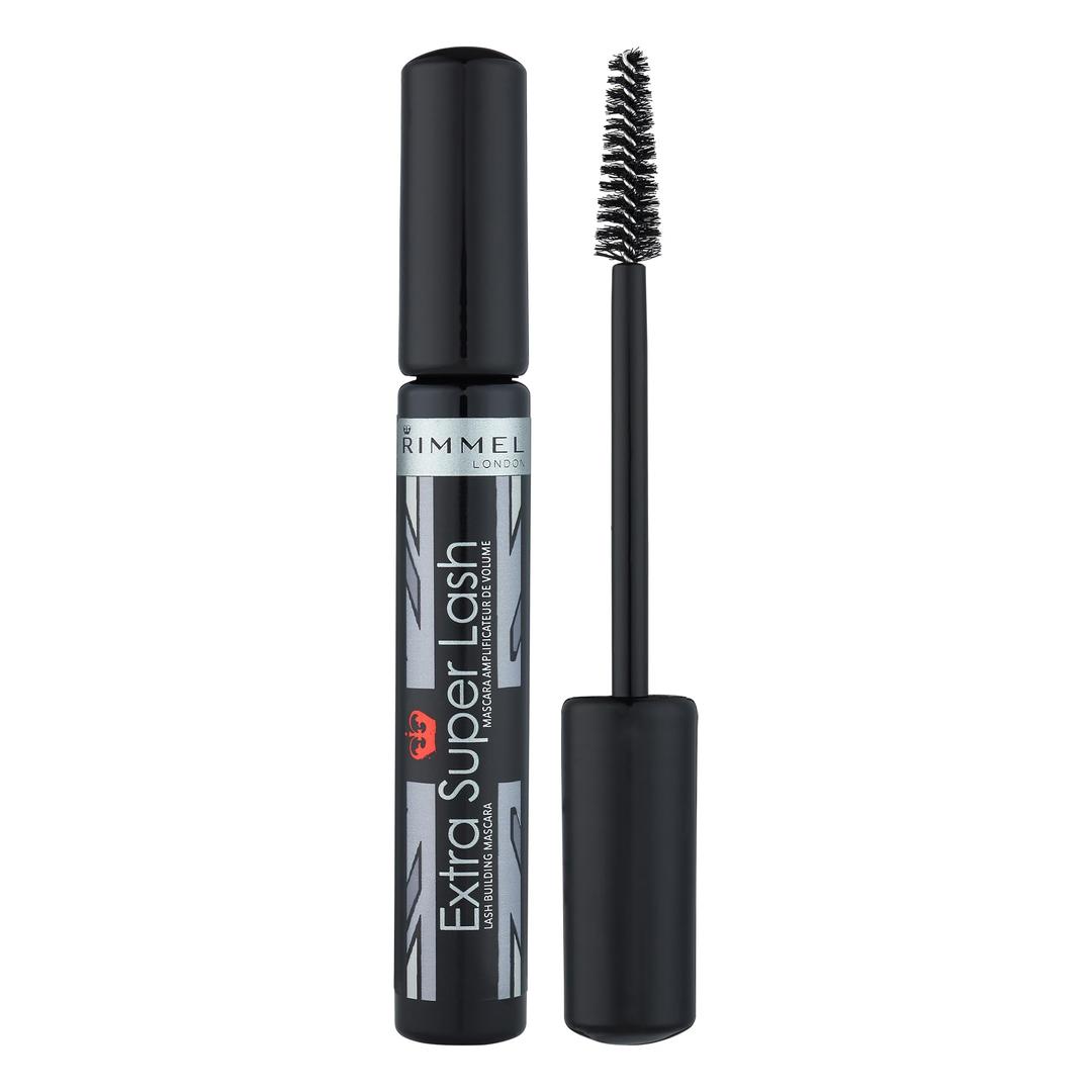 RIMMEL LONDON - Extra Super Lash Building Mascara - Defines, Lengthen & Curl Lashes - With Hydrogel For Healthy Looking Finish - Enriched With Vitamin E - No Clumping - 101 Black Black