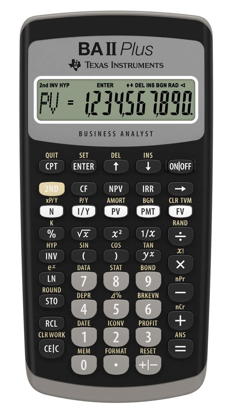 Texas InstrumentsBA II Plus Financial Calculator, Black Medium