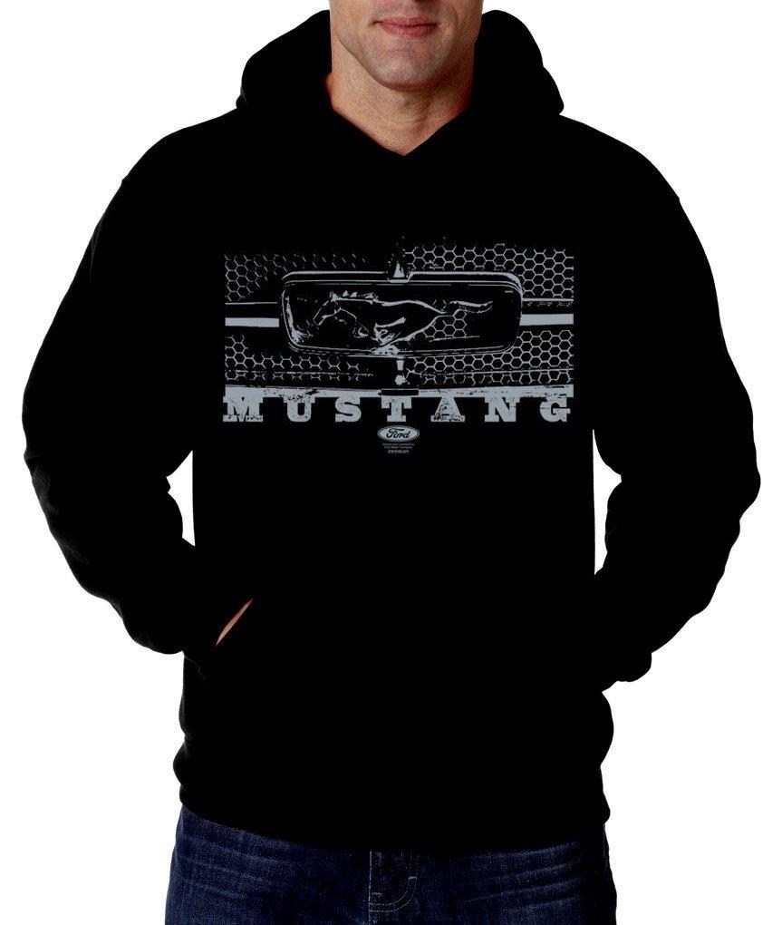 Lucky RideFord Mustang Hoodie Honeycomb Grille Mens Car Hooded Sweatshirt