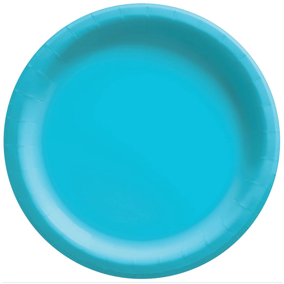 Caribbean Round Paper Plates - 6.75" (50 Pc) - Sturdy & Eco-Friendly Party Essentials - Perfect for Celebrations & Events