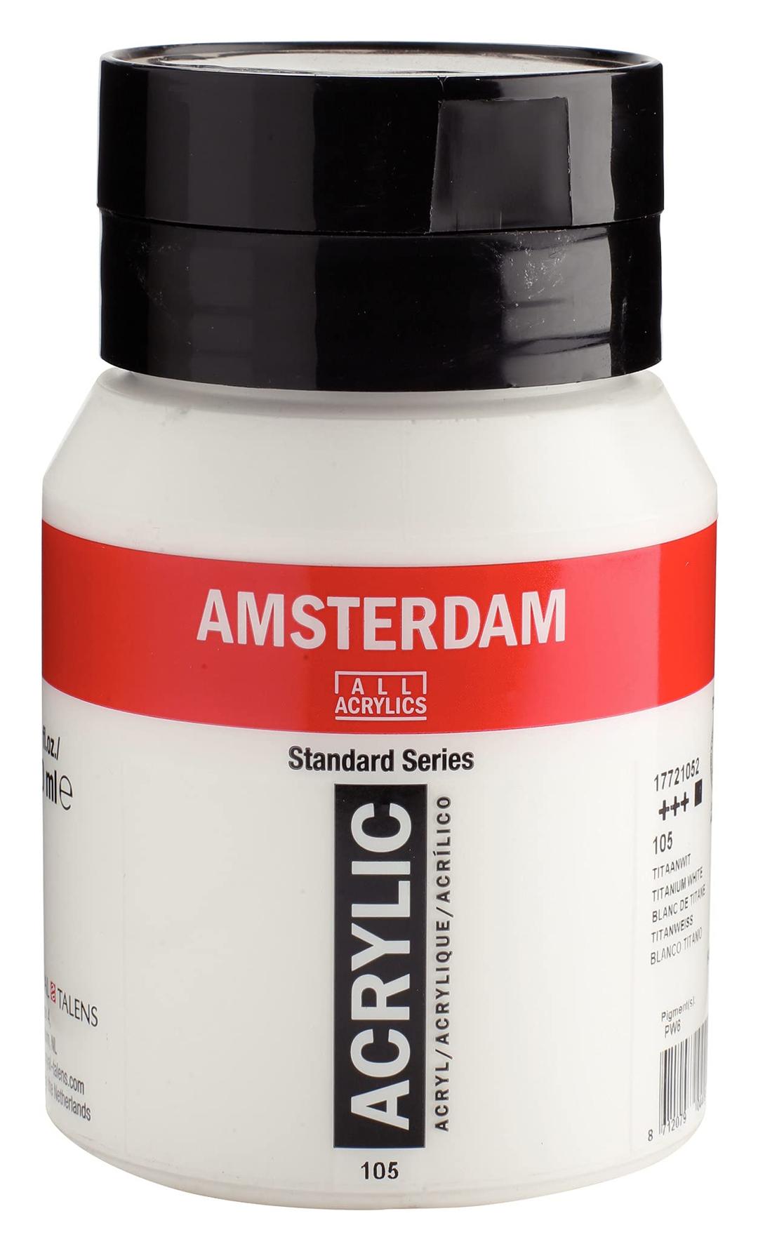 Amsterdam Standard Series Acrylic Jar 500 ml Titanium White 105 (17721052)