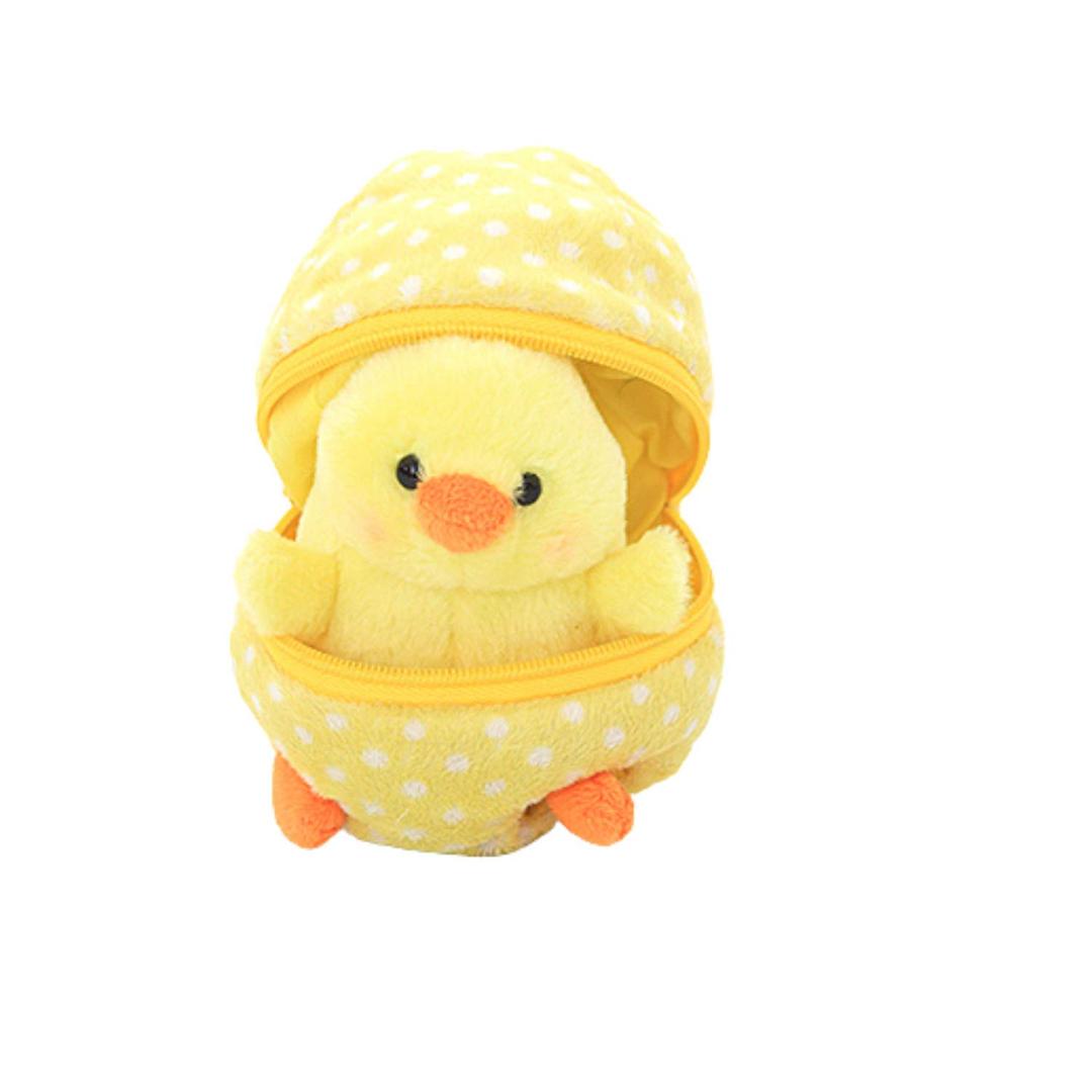 PlushlandPlush Stuffed Animal 6 Inches Zip Up Egg Hideaway Cute Yellow Pastel and Polka Dot Easter Colors Spring Inspired Gift for Girls and Boys Birthday Mother's Day (Easter Chick)