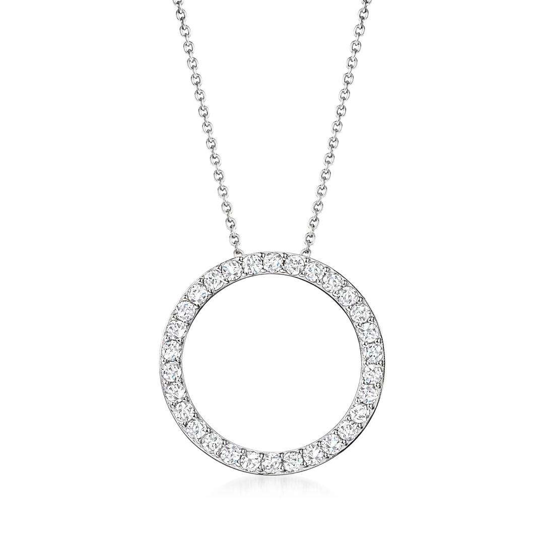 Ross-Simons2.25 ct. t.w. CZ Eternity Circle Pendant Necklace in Sterling Silver