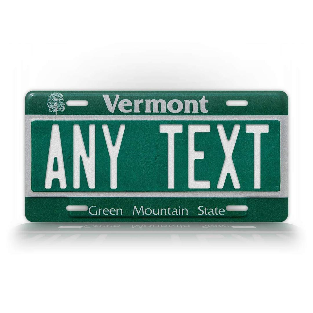 SignsAndTagsOnline Custom Vermont Green Mountain State License Plate Any Text Personalized VT Metal Auto Tag