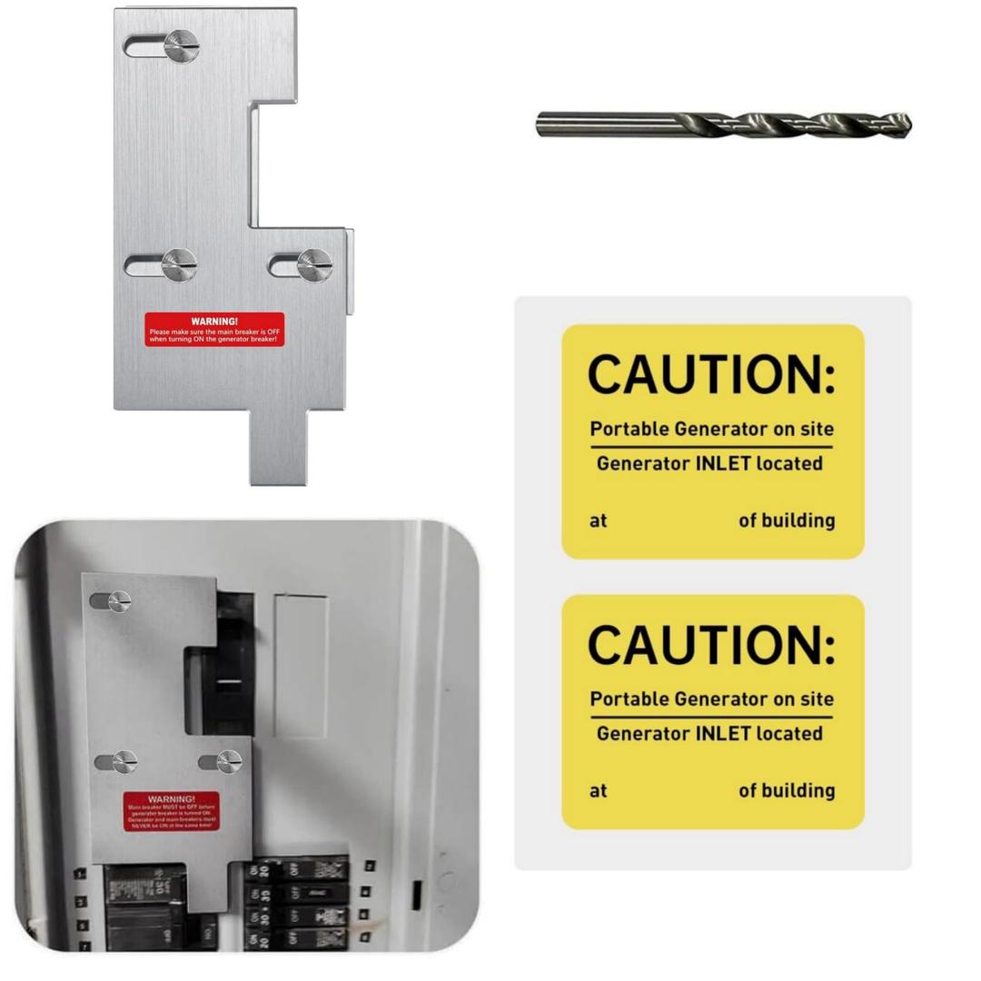 Generator Interlock Kit,Professional and Interlock Kit,Compatible with GE General Electeric Breaker Panels with Single Vertical Throw Main,2 1/2 Inch Spacing Between Main and Branch Breaker