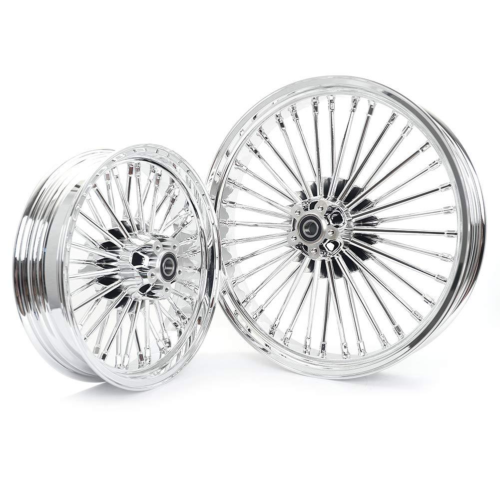 21inch 16inch Chrome Front Rear Wheels Rims Tubeless Fat King Spokes For Harley Touring 2000-2007 FLHR FLHRC Road King FLHX Street Glide FLTR Road Glide FLHT Electra Glide 01 02 03 04 05 06 07