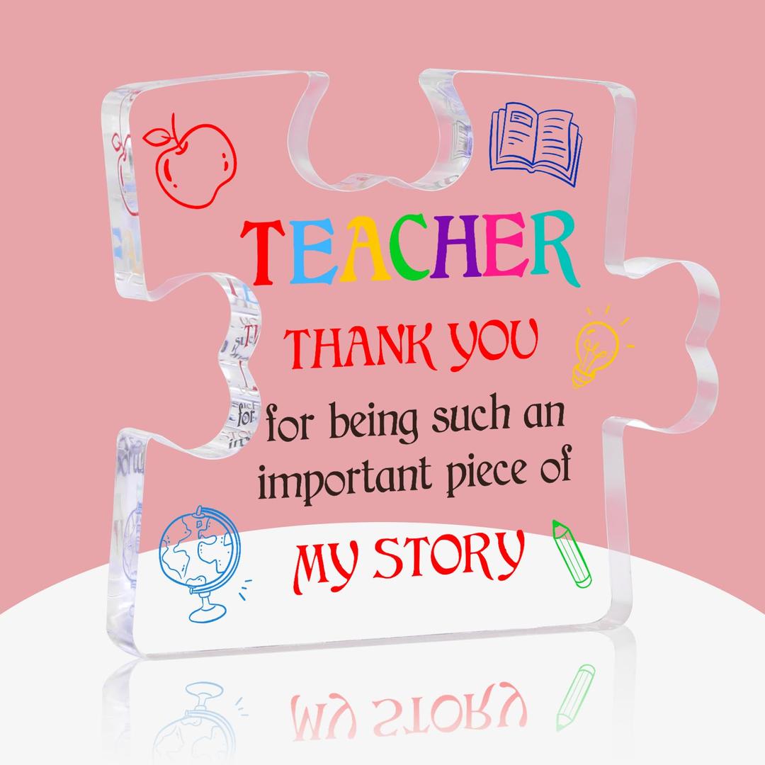 WaaHome Teacher Appreciation Gifts for Women - Best Teacher Graduation Gifts - End of Year Teacher Gift from Students - Appreciation Gifts for Daycare Teachers - Thank You Teacher Paperweight Keepsake