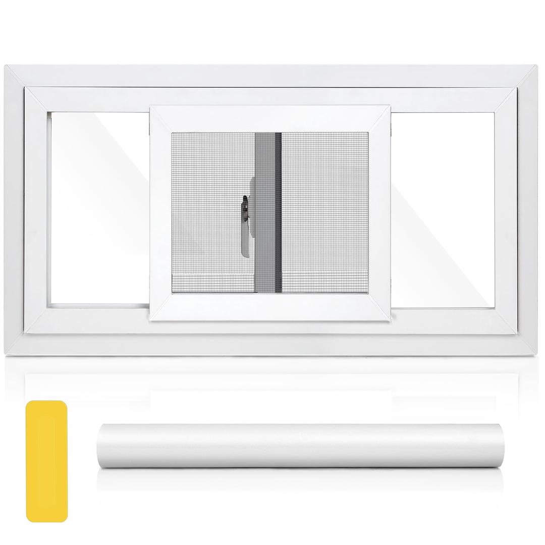 Sliding Basement Windows, 32"×20"（14"&16"&20"&22"）with Frosted Glass Paper,Featuring Double-Pane Insulated with Thermal Insulation Soundproof Glass,Removable Sliding Windows with Screen Windows