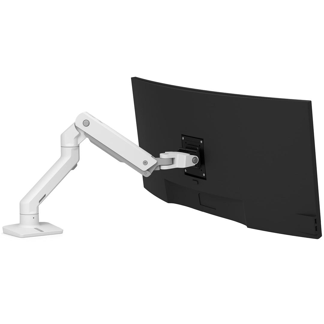 Ergotron – HX Premium Heavy Duty Monitor Arm, Single Monitor VESA Desk Mount – for Flat or Slight Curved Ultrawide Monitors Up to 49 inches, 20 to 42 lbs – Standard Pivot, White