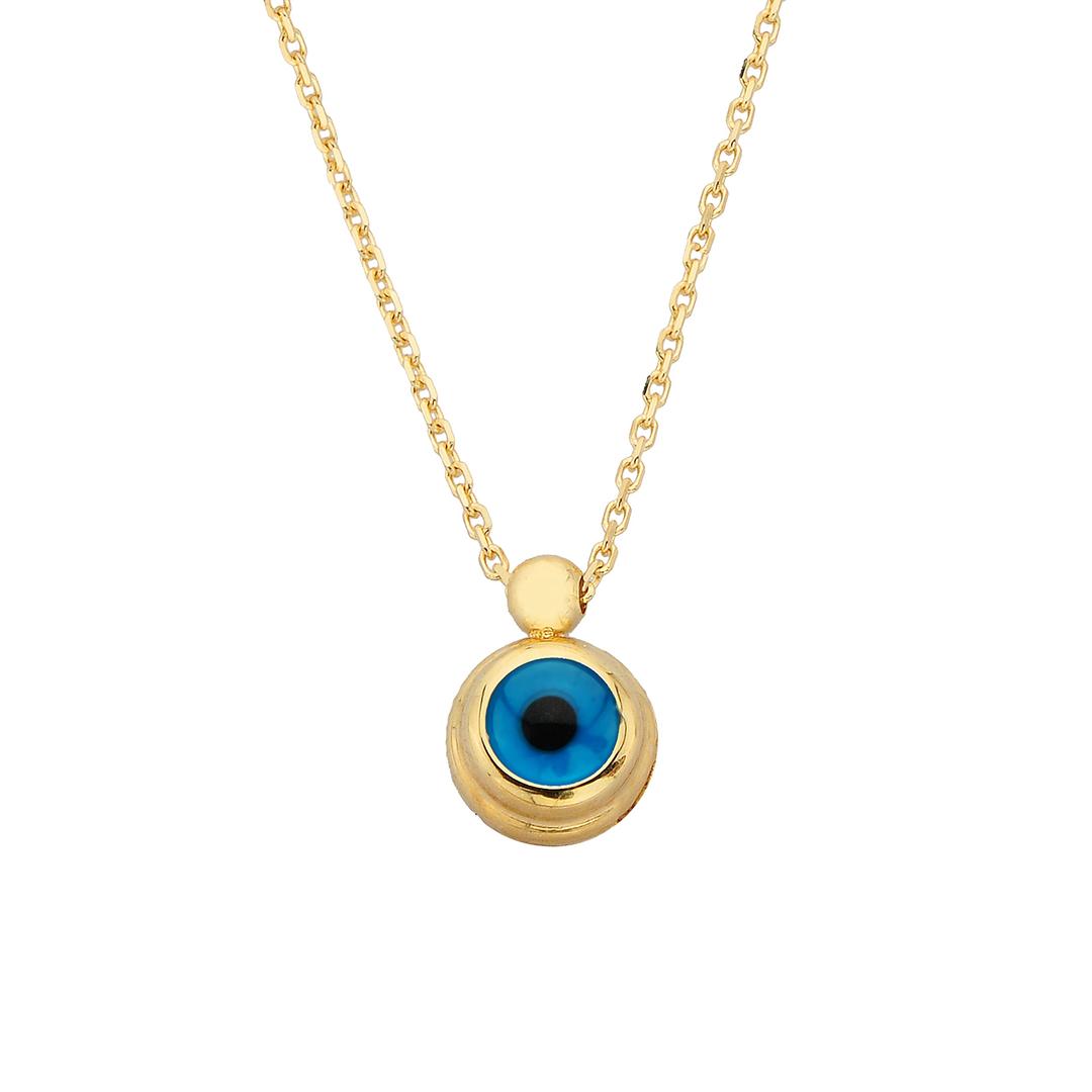 Latika Jewelry14K Real Solid Gold Evil Eye Pendant Necklace for Women, Turkish Evil Eye Jewelry, Best Birthday Christmas Gifts for Her