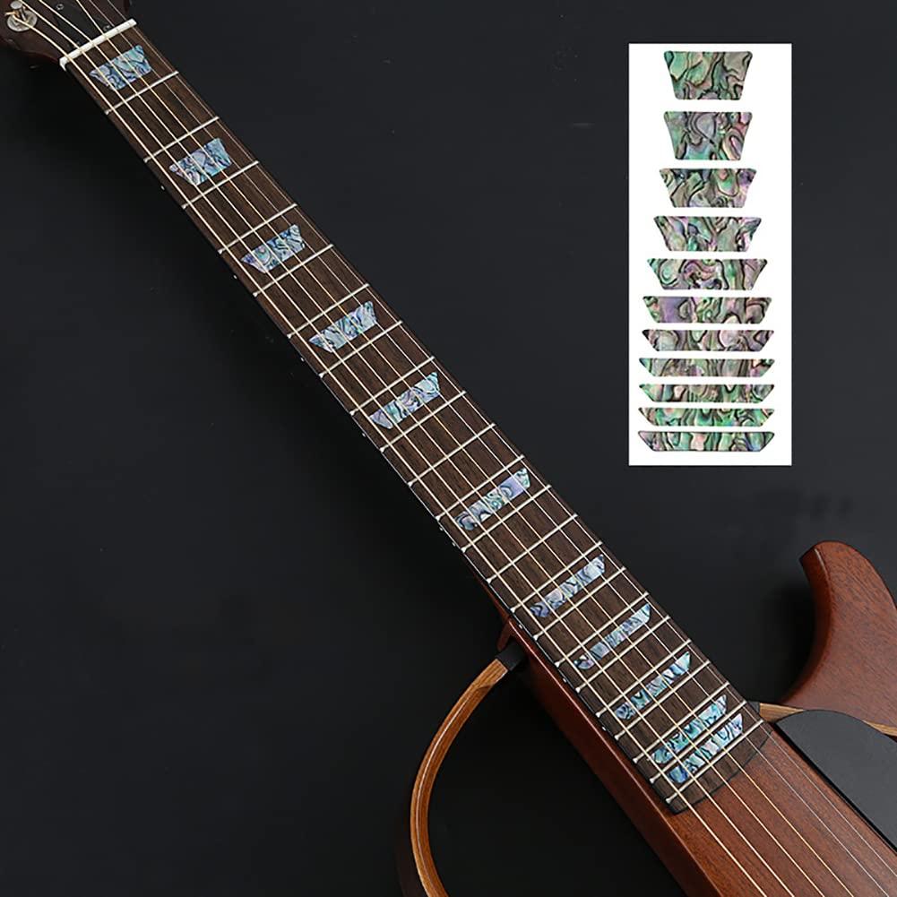 Alnicov Guitar Fretboard Markers Inlay Sticker,DIY Fretboard Sticker for Guitar or Bass,Abalone Blue Trapezoid