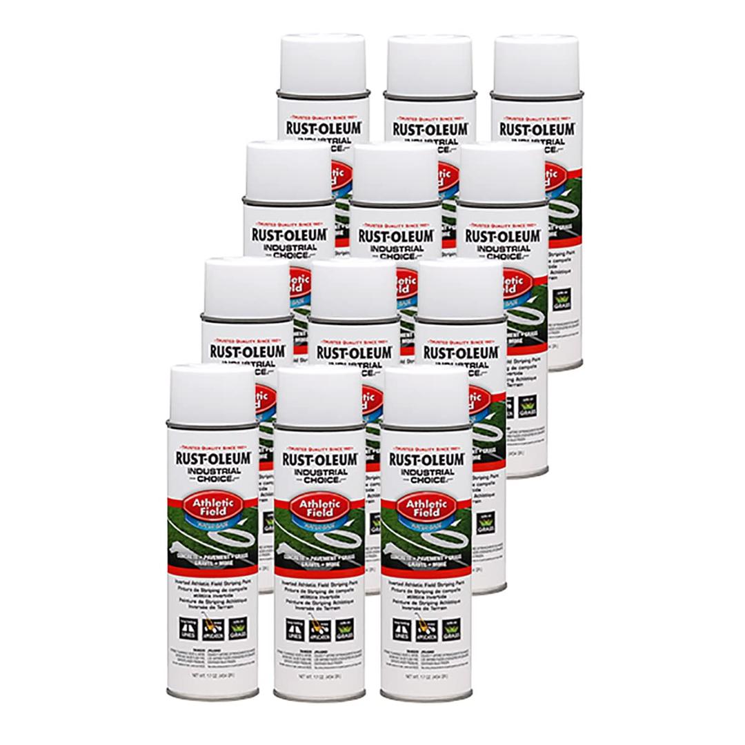 Rust-Oleum 206043-12PK Industrial Choice AF1600 System Athletic Field Inverted Striping Paint 12-Pack, 1.06 Pound (Pack of 12), White, 204 Ounce