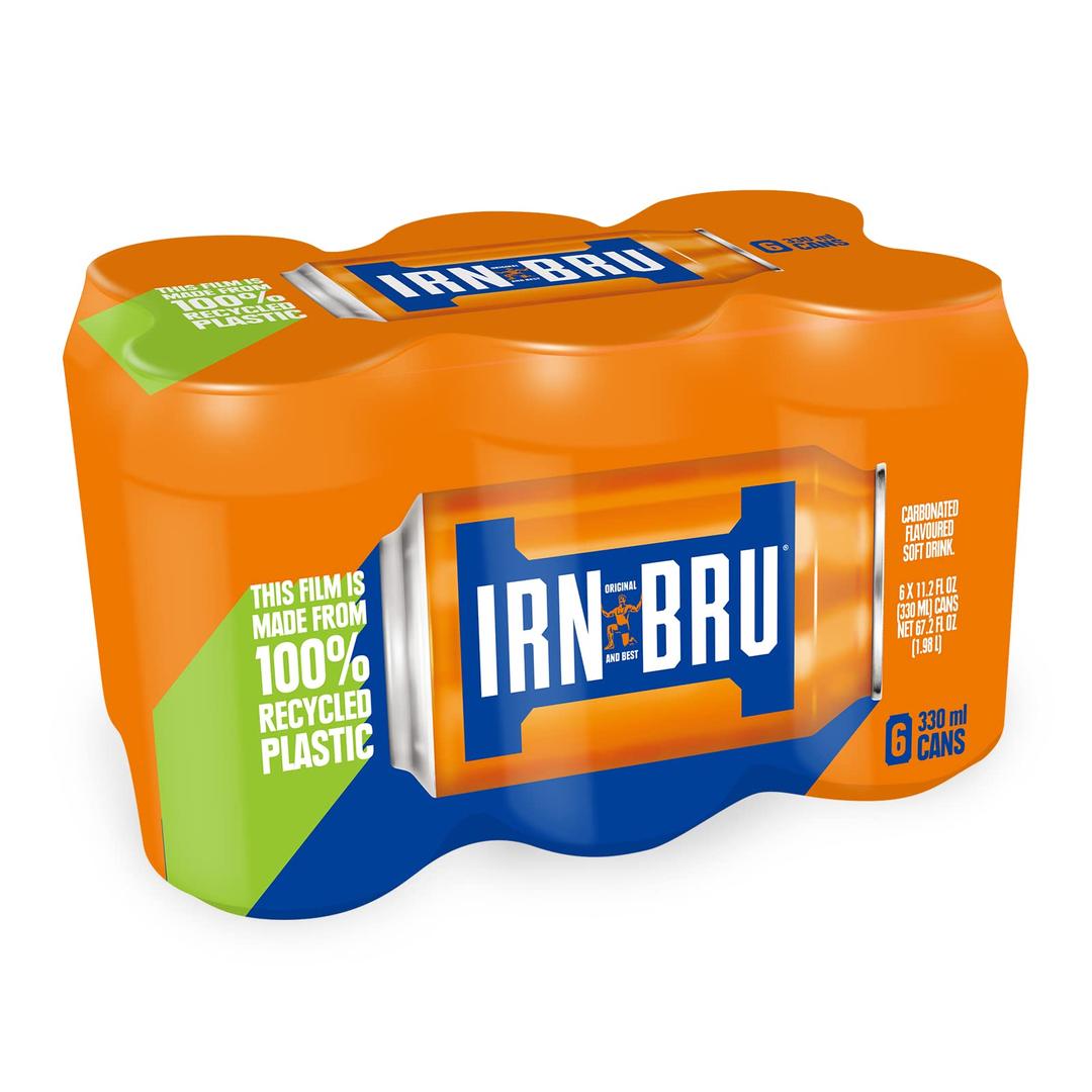 IRN-BRUFrom AG Barr The Original and Best Sparkling Flavored Soft Drink | A Scottish Favorite | 330 ML (Pack of 6)