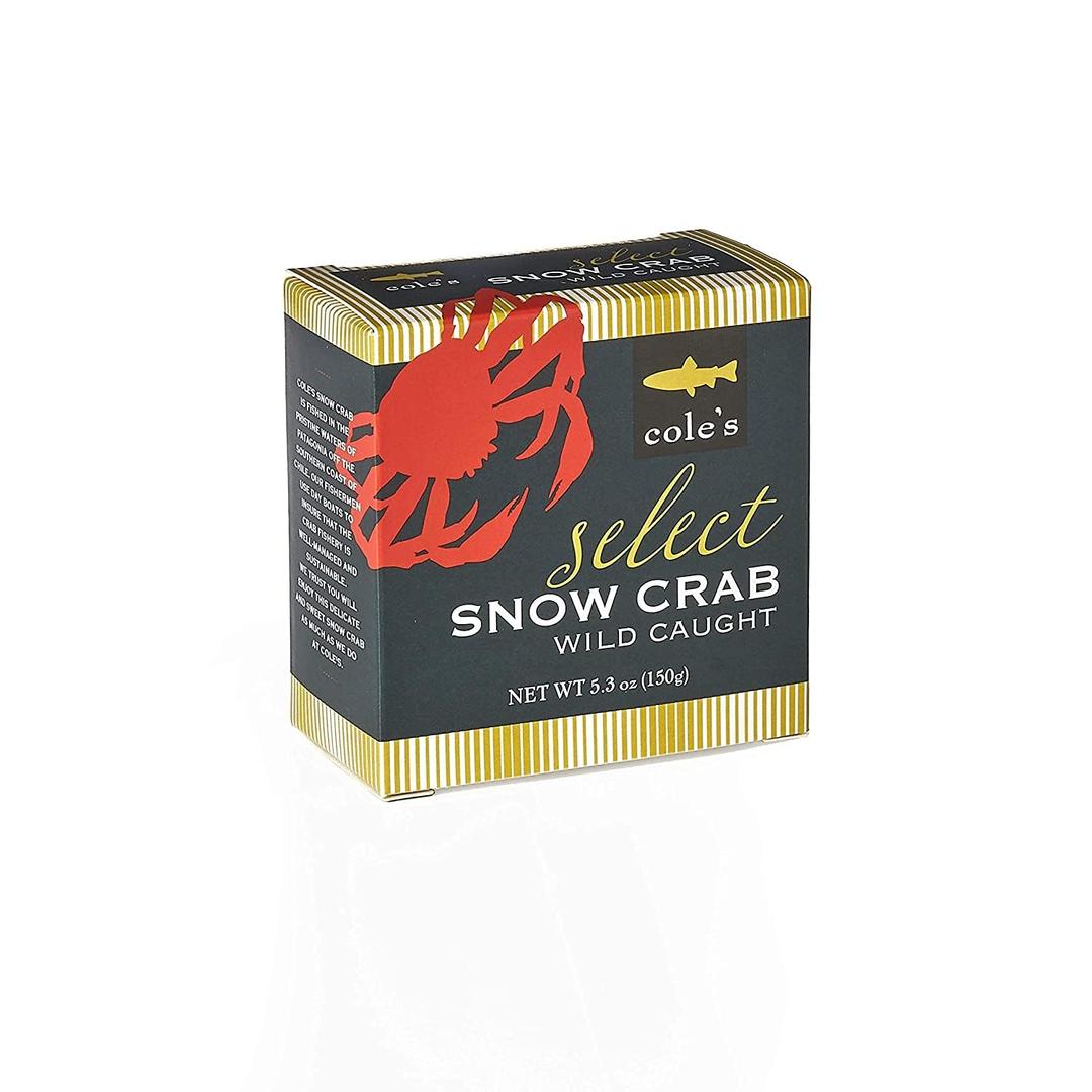 COLE'S Select Snow Crab Meat - Wild Caught from Patagonian Waters of Chile- High in Protein & Omega 3 Nutrients- No Preservatives - 5.3 oz Can- 1 Can