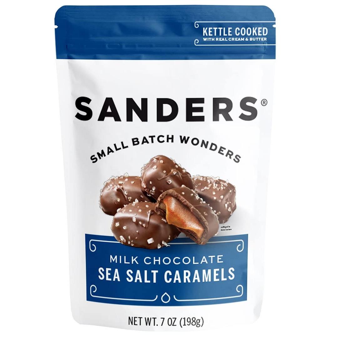 Sanders Fine Chocolate Milk Chocolate Sea Salt Caramel Pouch - 7 Ounce