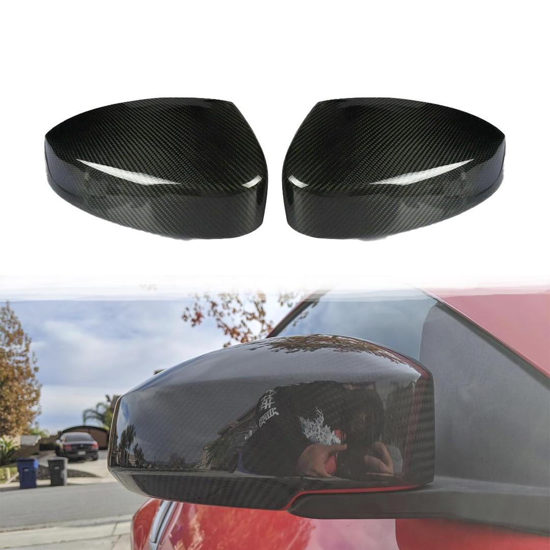 Mirror Cap Covers Real Carbon Fiber Compatible with Nissan 350Z Z33 2-Door 2003-2009,Add-on Type Side Mirror Cover