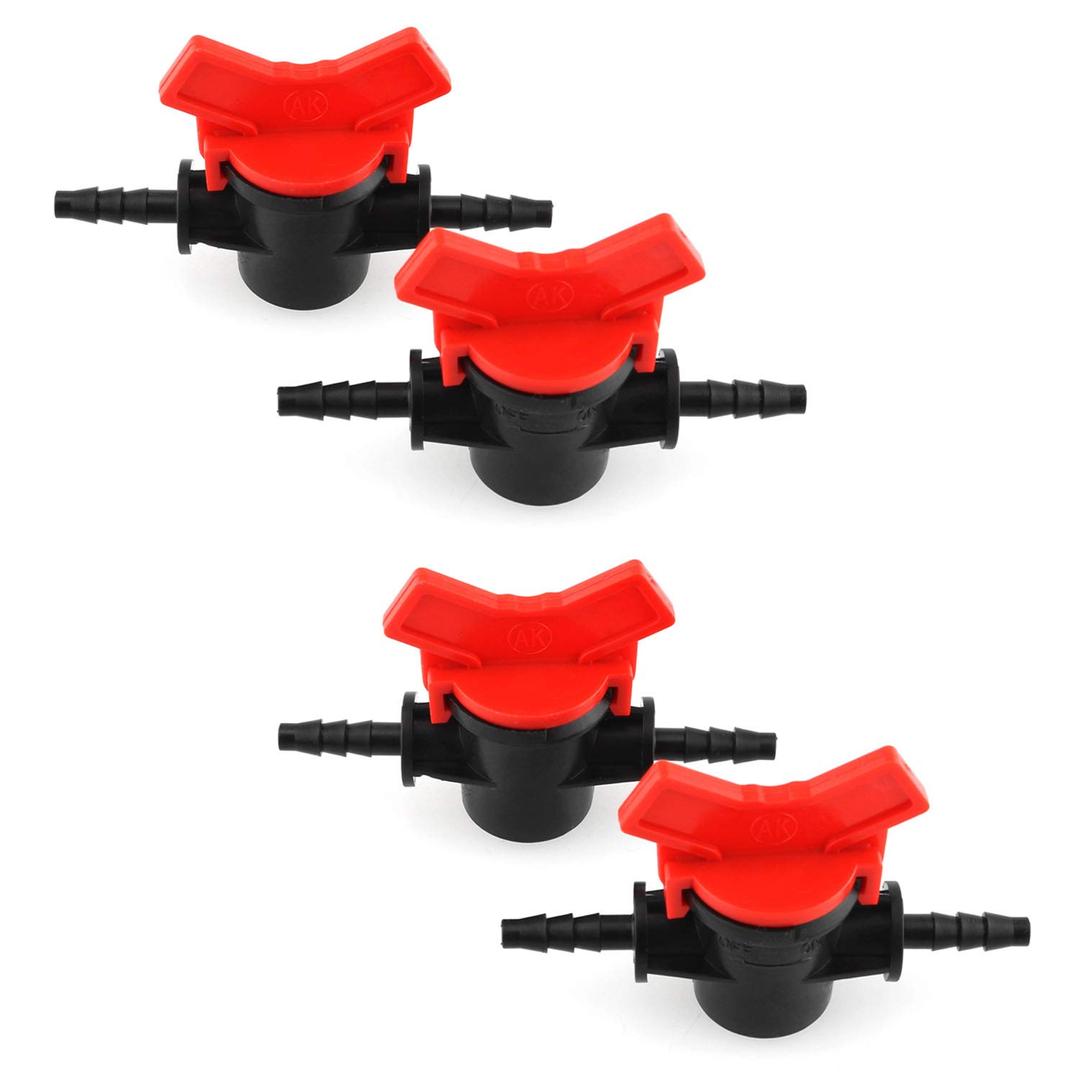 DGZZI Barbed Ball Valve 4PCS 1/4-Inch ID in-Line Ball Valves Shut-Off Switch Hose Barb Connectors for Drip Irrigation and Aquariums