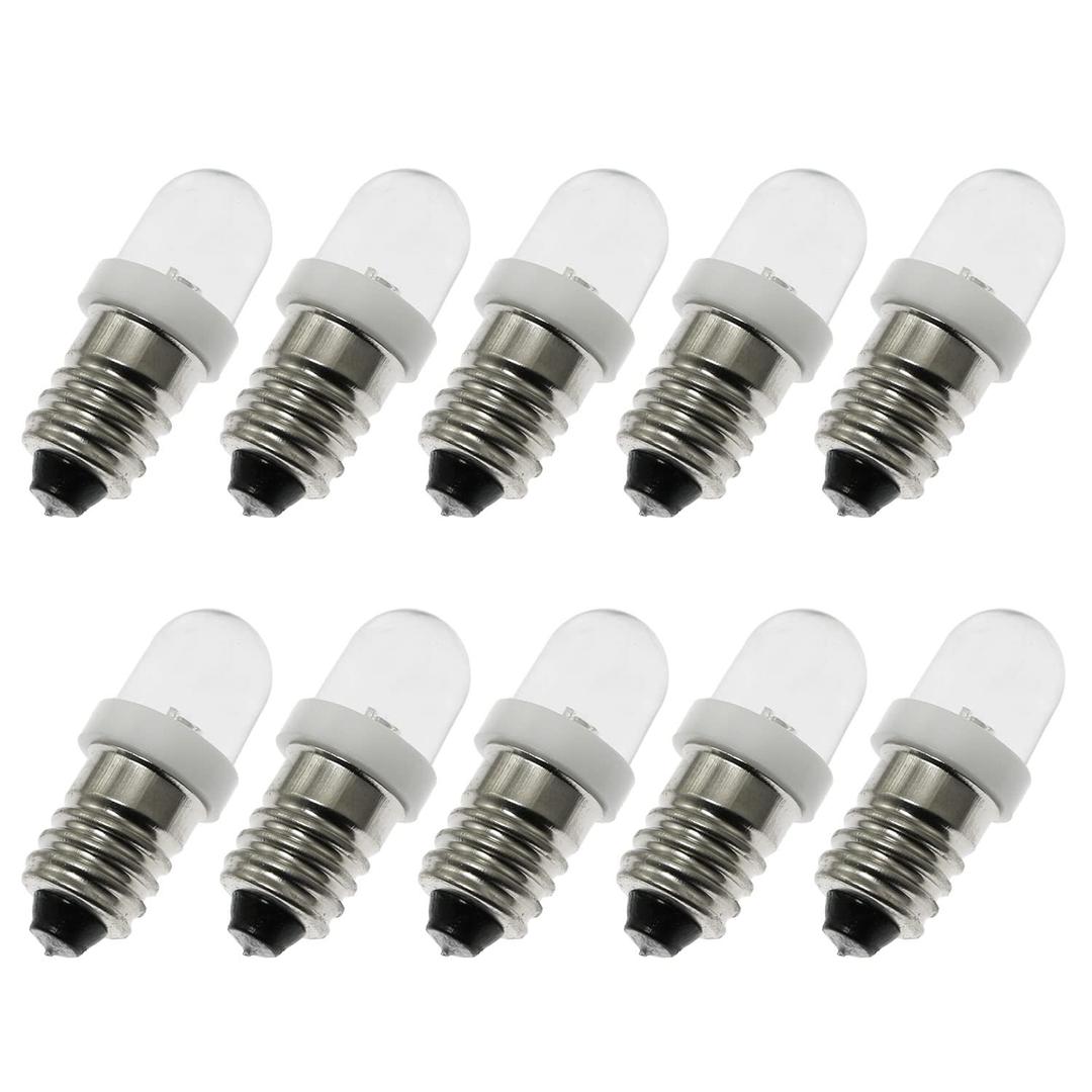 10PCS 0.2W 6V E10 Mini Led Bulb, Miniature Screw Base Light Bulbs LED Indicator for Home Experiment Circuit Electrical Test Accessories