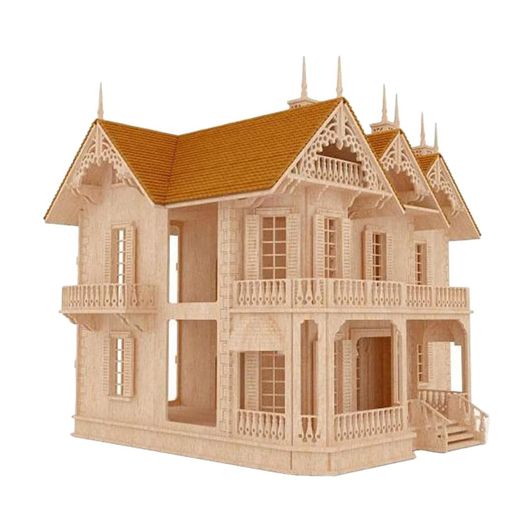 Birds Wood Shack The Victorian Gothic Mansion – Lightweight & Durable Model Kit - Available in 1:24 Scale - Challenging Puzzle Wooden Doll House | Made with Baltic Birch Wood