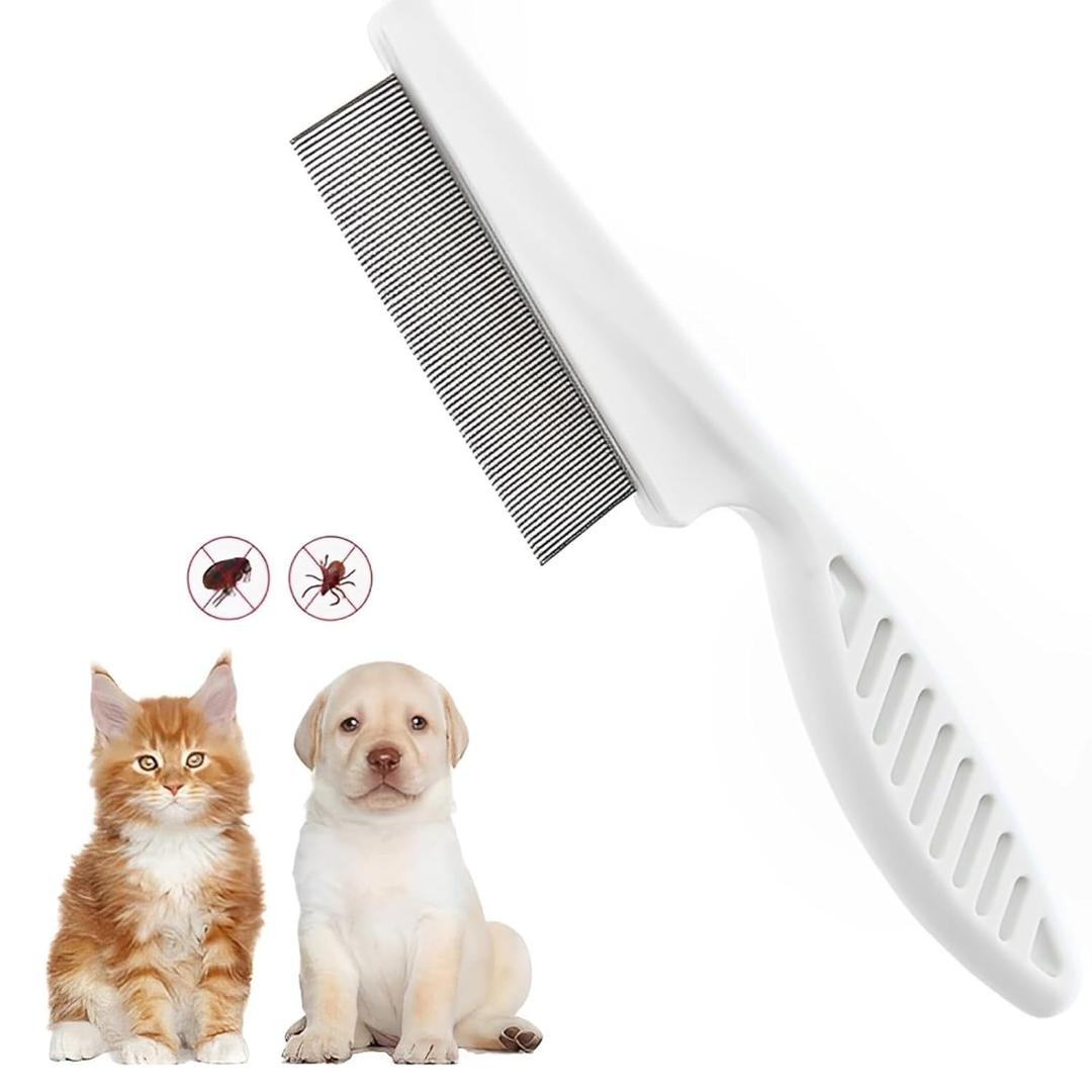 Flea Comb for Dogs Cats, Dog Hair Comb Grooming Tool for Removing Tear Stains, Fleas, Dandruff, Lice