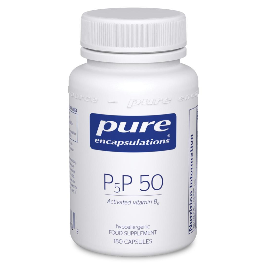 Pure Encapsulations - P5P 50 - Activated Vitamin B6 - Pyridoxal-5'-Phosphate Tiredness and Fatigue Supplement - 180 Capsules