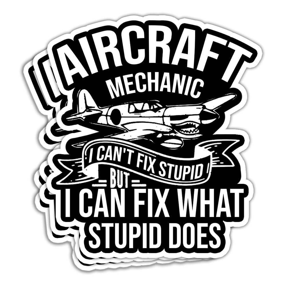 (3Pcs) Aircraft Mechanic Stickers Aircraft Technician Sticker Aircraft Maintenance Stickers Airline Aircraft Airplane Pilot Tools Gift Decoration Bumper Laptop Stickers 3x4 inch