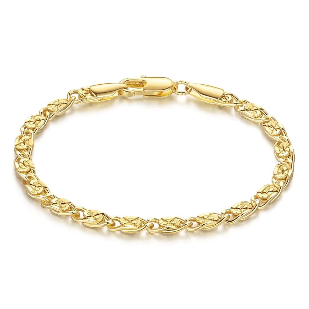 OR OLD RUBIN14K Gold Bracelets for Women Gold Bracelets for Womens gold Bracelet Unique Cuban Gold Chain Bracelets for Women Men Gitfs Dainty Gold Bracelet Jewelry 6.5/7/7.5/8/9in