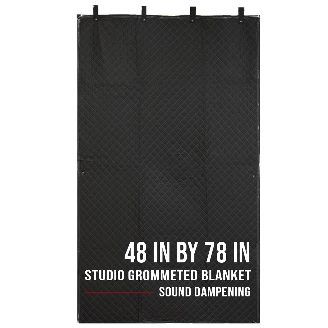 Boxer Studio Sound Dampening Blanket 48" x 78" - Door - Window - Diamond Pattern Insulated Blanket, Light Blocker, Sound Absorbing - Grommets and Loops