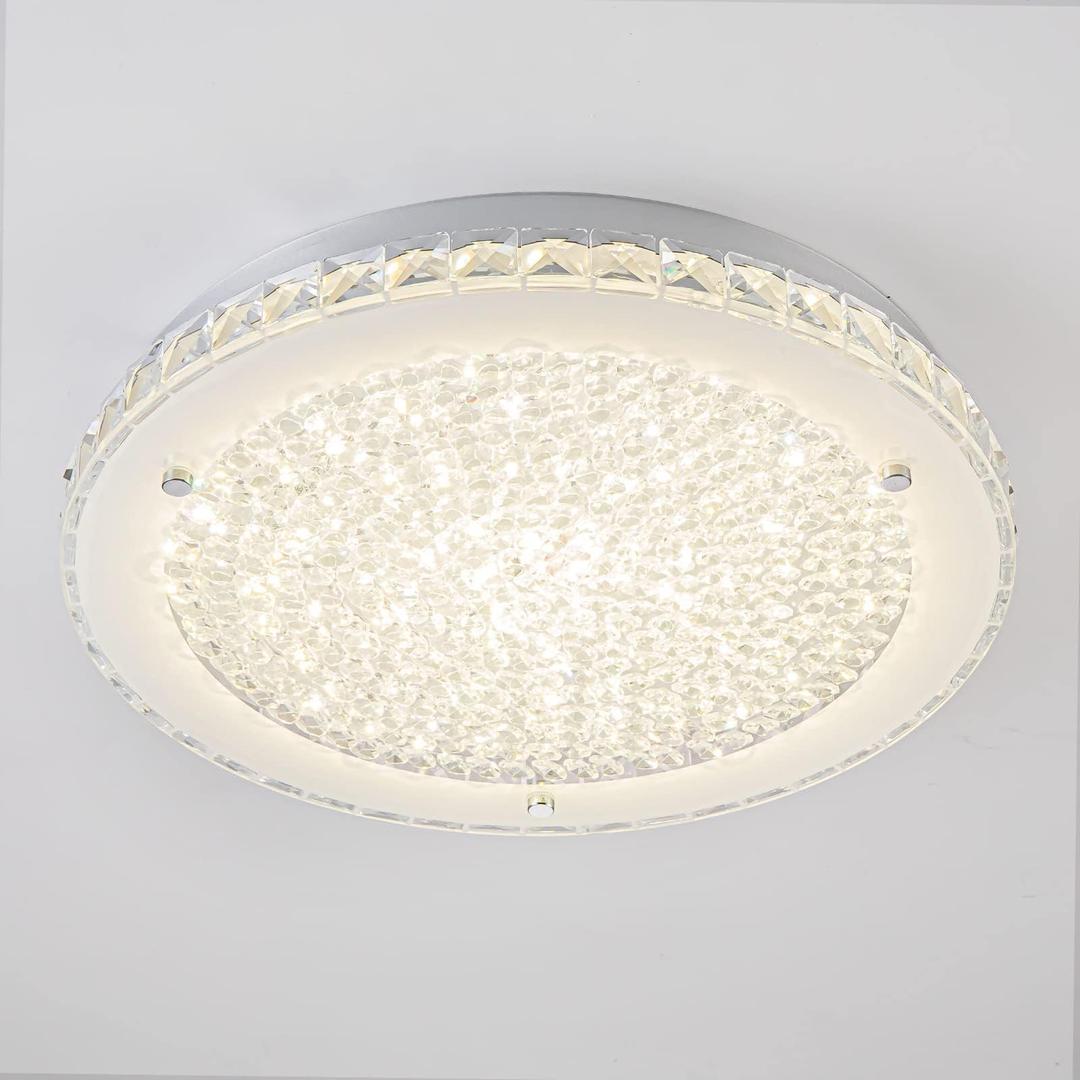 Ceiling Light Crystal Flush Mount Ceiling Light Fixture Dimmable Ceiling Light Fixtures Bedroom Light Fixture LED Hallway Light Fixtures Ceiling for Dining Room Kitchen Island Entryway Hostel