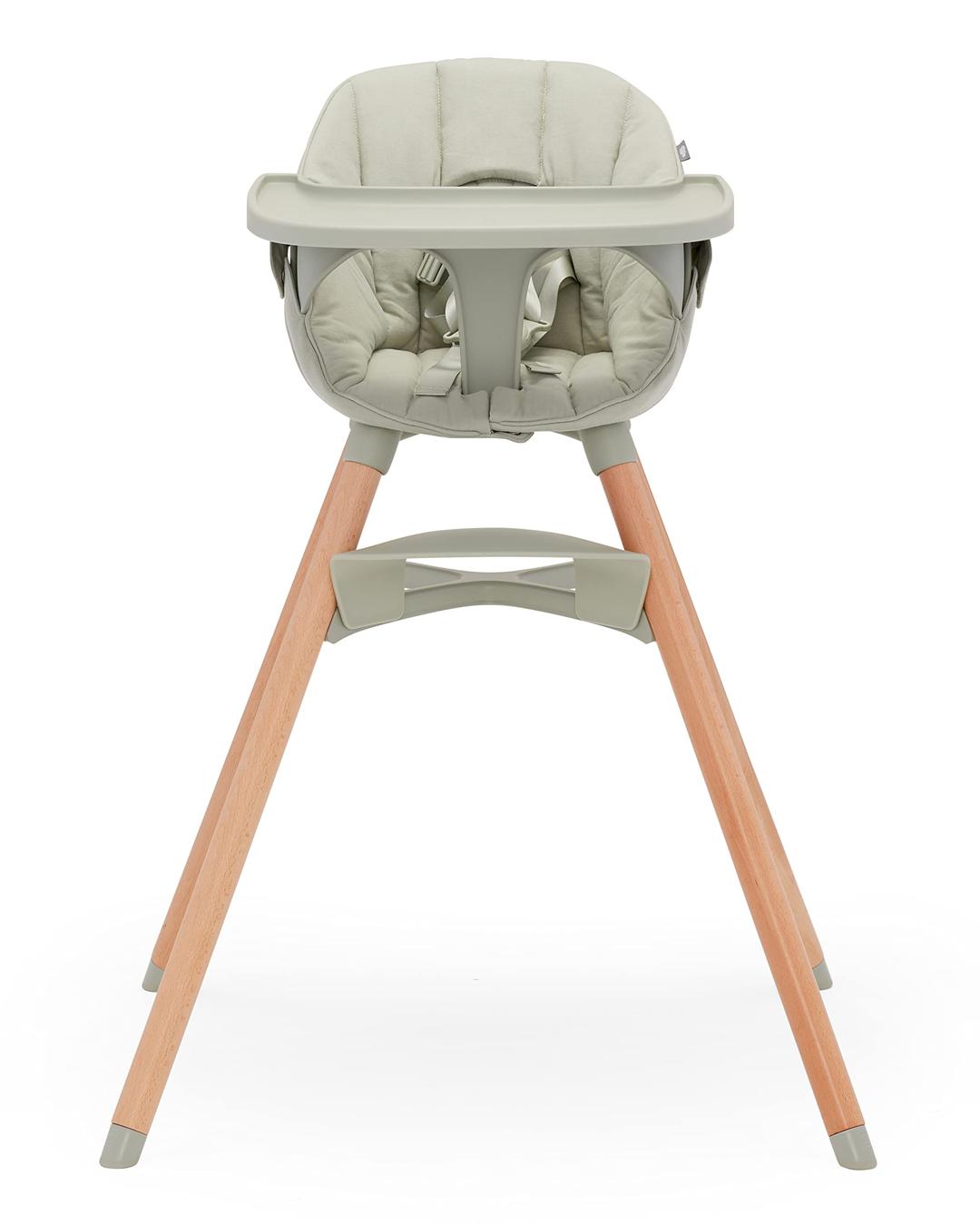 LaloThe Chair Convertible 3-in-1 High Chair - Wooden High Chair for Babies & Toddlers, Baby High Chair with Dishwasher Safe Tray, Adjustable Footrest & Machine Washable High Chair Cushion, Sage