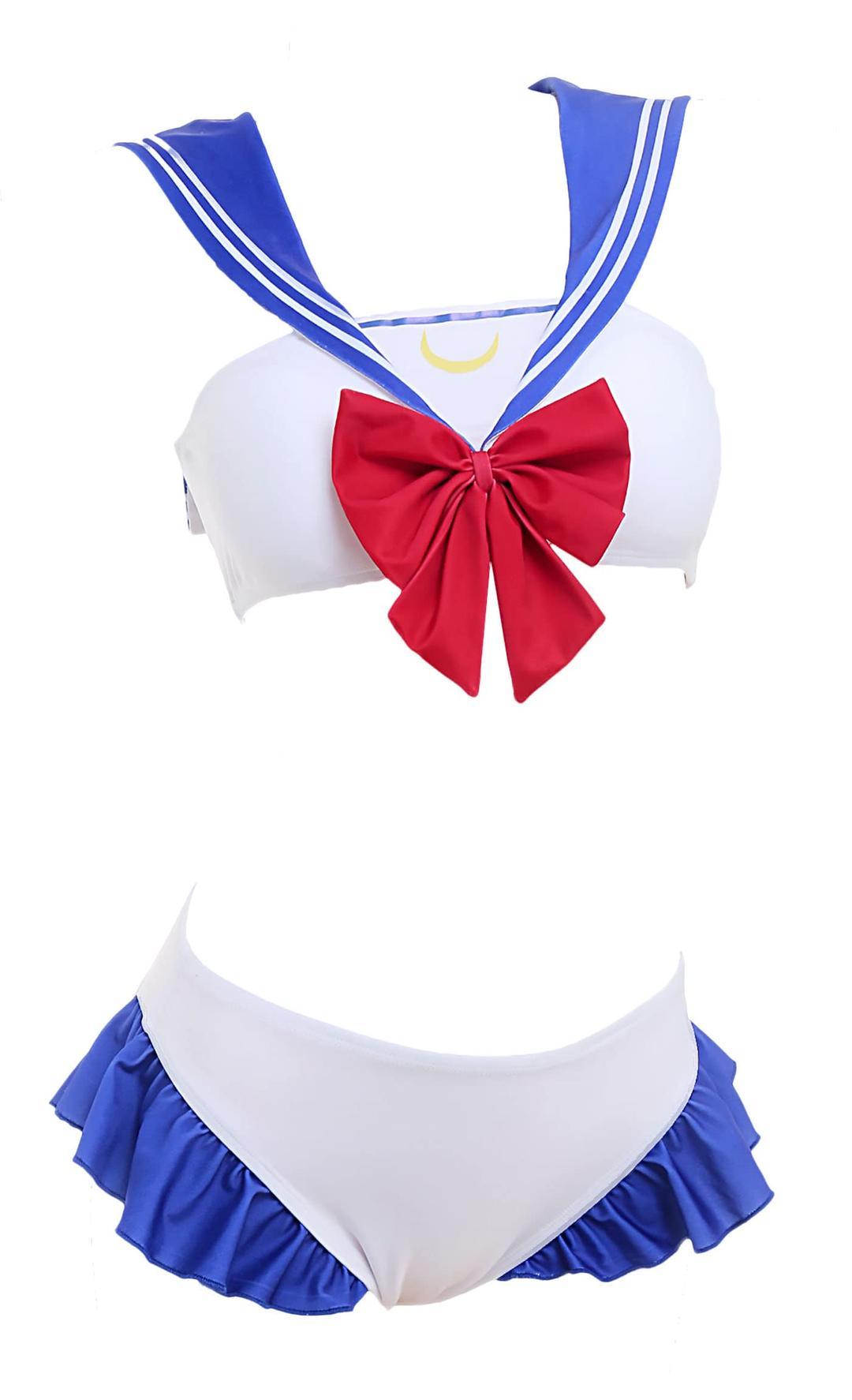 haikyuu Anime Bikini Set Two-Piece Swimsuit Sailor Collar Swimming Suit Bathing Suit