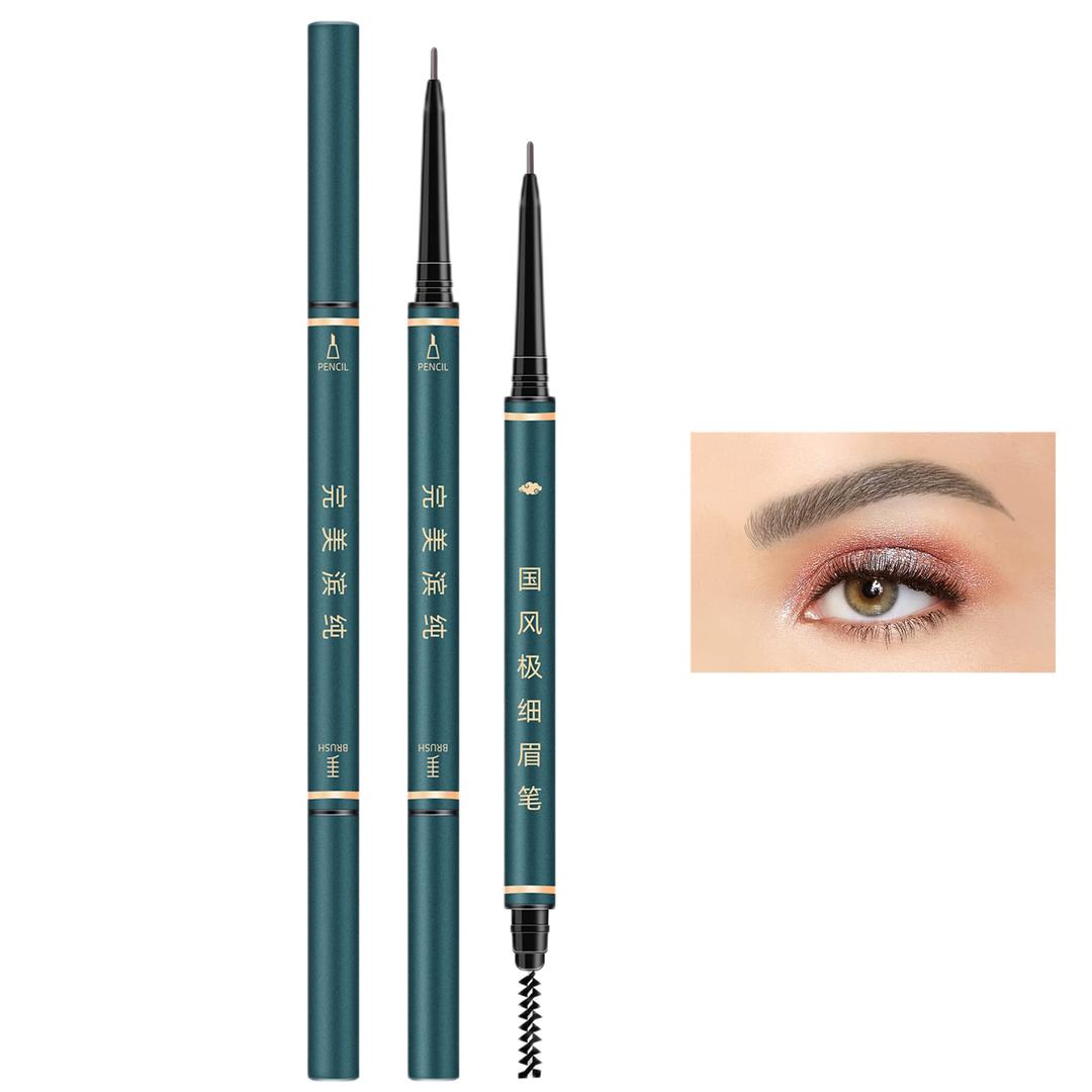 3 Pack of Waterproof Eyebrow Pencil,Professional Makeup Micro Brow Pencil,Brow Kit with Eyebrow Brush and Razor,Ultra-Fine Mechanical Pencil (Black)