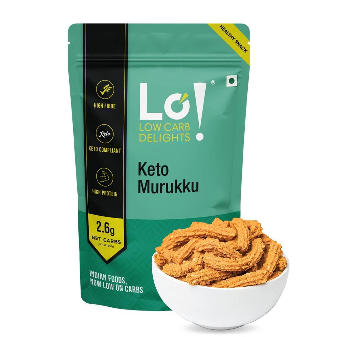 Lo! Foods - Keto Murukku (200g) | 2.6g Net Carb | Keto Snacks Tested for Keto Diet | Low Carb Snacks | Diet Snacks…