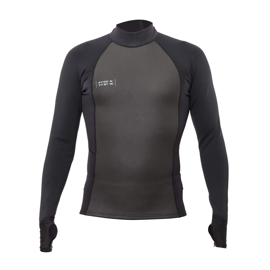 Wetsox Multi-Season Wetsuit Baselayer Shirt and Rashguard- 1MM Neoprene Insulation and 50+ UPV Black