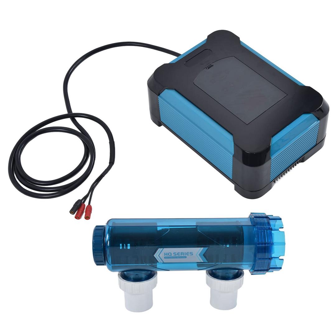 Salt Chlorine Generator, Self Cleaning Swimming Pool Salt Chlorinator with Pump Timer and Underwater Lamp Timer Intelligent Cooling Full Protection Saltwater Chlorinator with 1.5kw(HQ-25g/h)